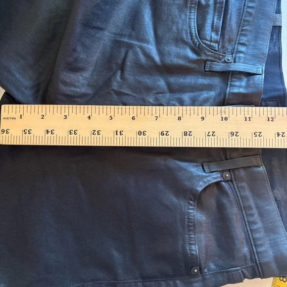 Citizens of Humanity Waxed Olivia Hi Rise Slim Black Shimmery Jeans Pants Sz 27 - Picture 14 of 16